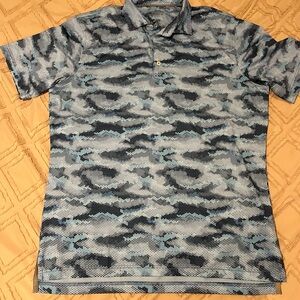 johnnie-O Blue Camouflage Polo Shirt